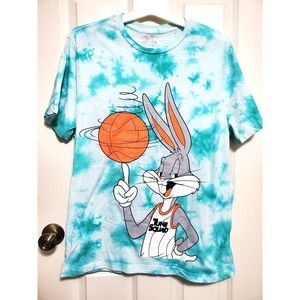 Space Jam A New Legacy 42-44/Large Bugs Bunny Tie Dyed Basketball Tee Shirt